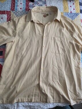 Caribbean Yellow Button-Front Silk Shirt
